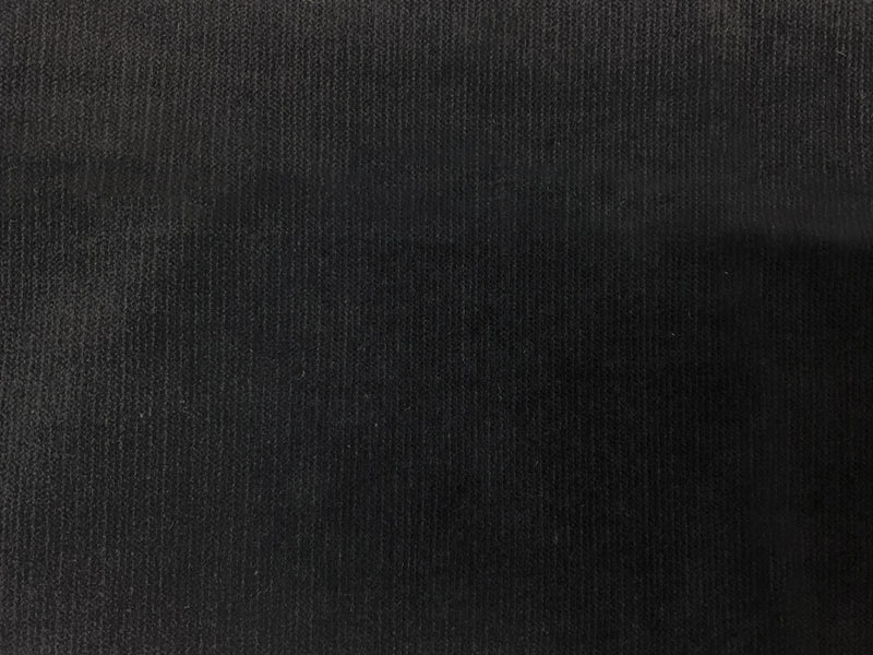 Black Cotton Stretch Solid Pinwale Corduroy Woven Fabric