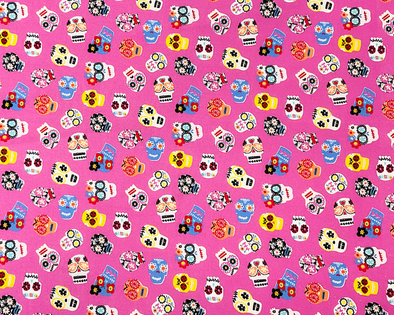 Pink Cotton Dashwood Studio Skull Printed Quilting Woven Fabric