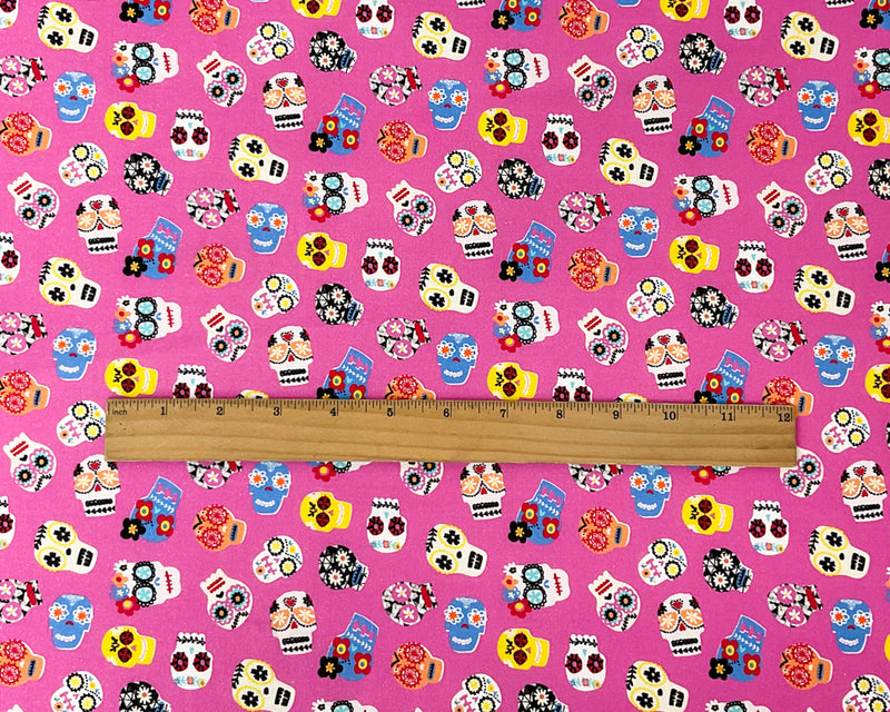 Pink Cotton Dashwood Studio Skull Printed Quilting Woven Fabric