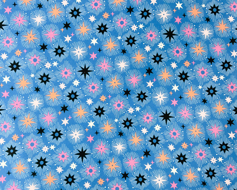 Blue Cotton Dashwood Studio Star Printed Quilting Woven Fabric
