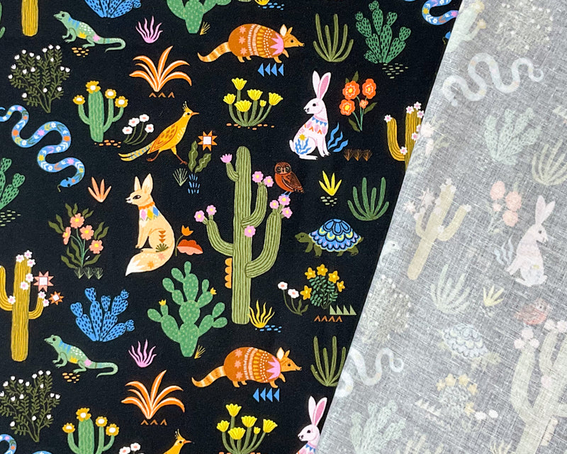 Black Cotton Dashwood Studio Desert Animal Quilting Woven Fabric