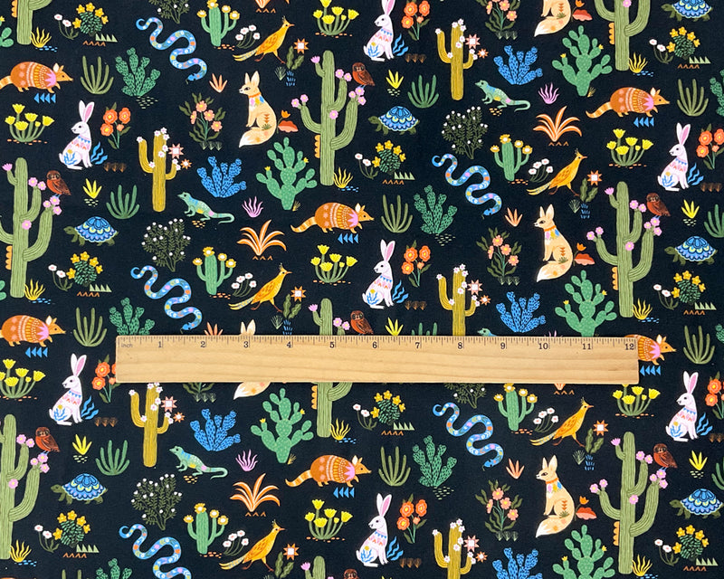 Black Cotton Dashwood Studio Desert Animal Quilting Woven Fabric