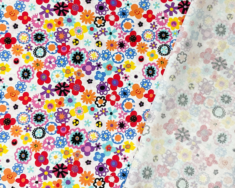 White Cotton Dashwood Studio Floral Printed Quilting Woven Fabric