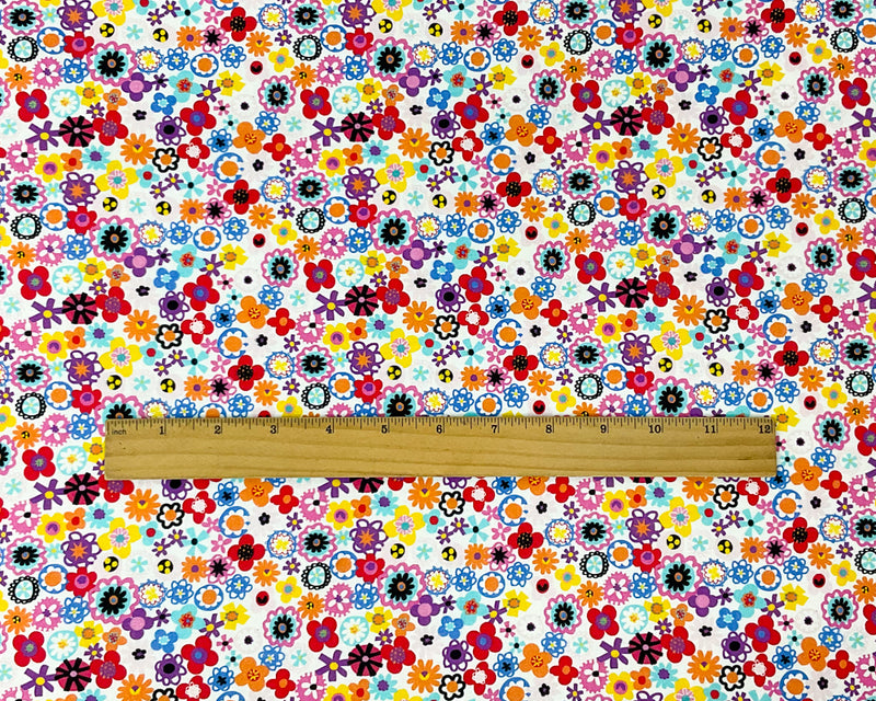 White Cotton Dashwood Studio Floral Printed Quilting Woven Fabric