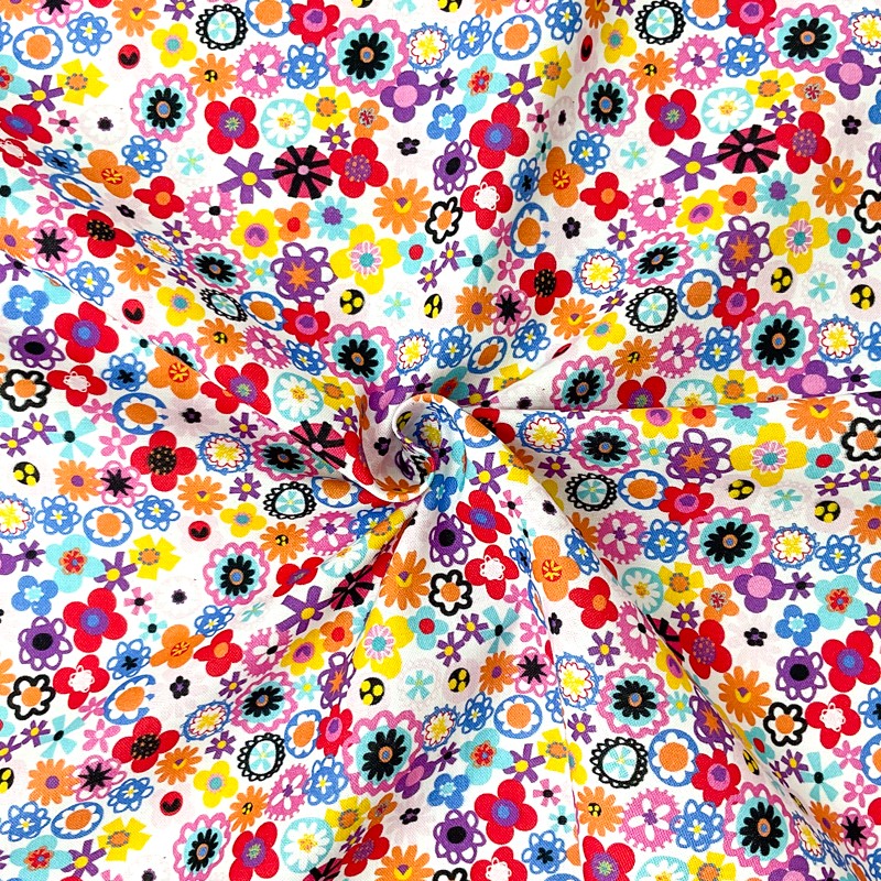 White Cotton Dashwood Studio Floral Printed Quilting Woven Fabric