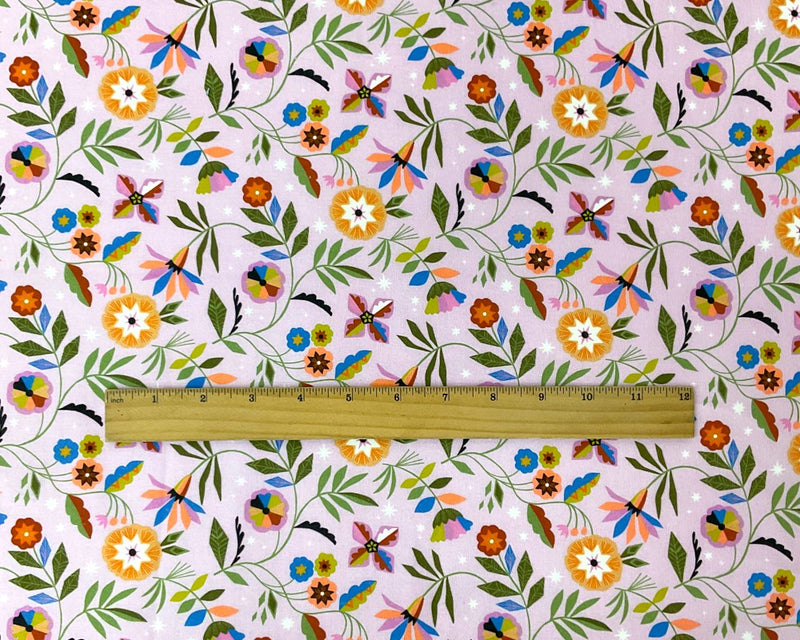 Purple Cotton Dashwood Studio Floral Print Quilting Woven Fabric