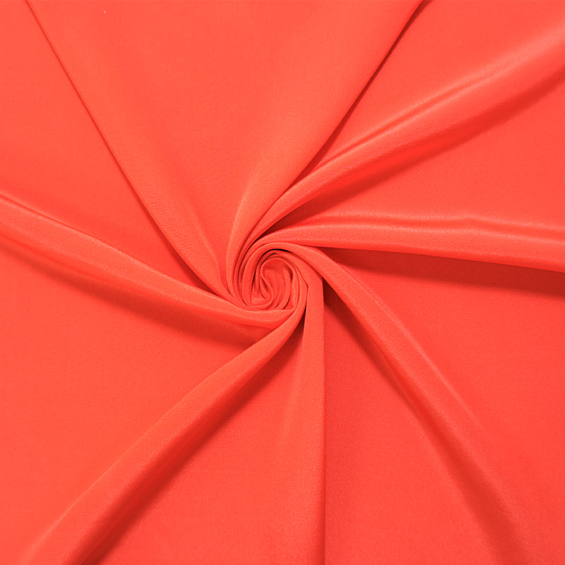 Orange Silk Solid Crepe De Chine Woven Fabric