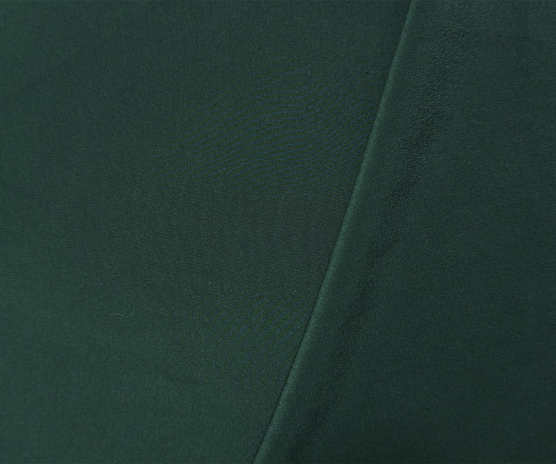Deep Green Silk Solid Crepe De Chine Woven Fabric