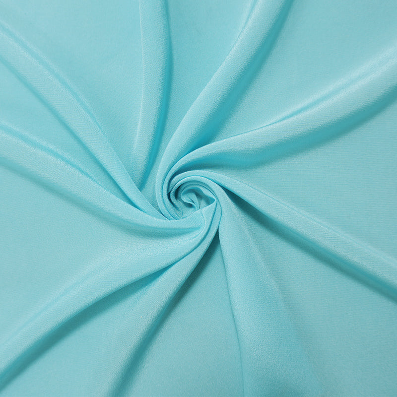 Blue Silk Solid Crepe De Chine Woven Fabric