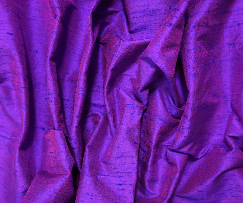 Purple-Pink Silk Slub Iridescent Dupioni Woven Fabric