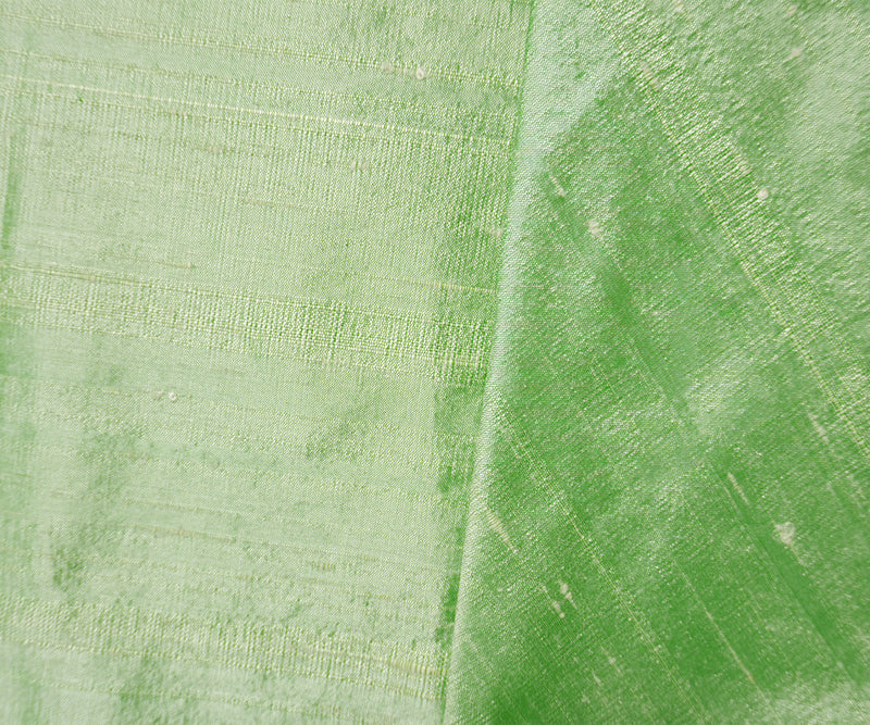 Green Silk Slub Iridescent Dupioni Woven Fabric