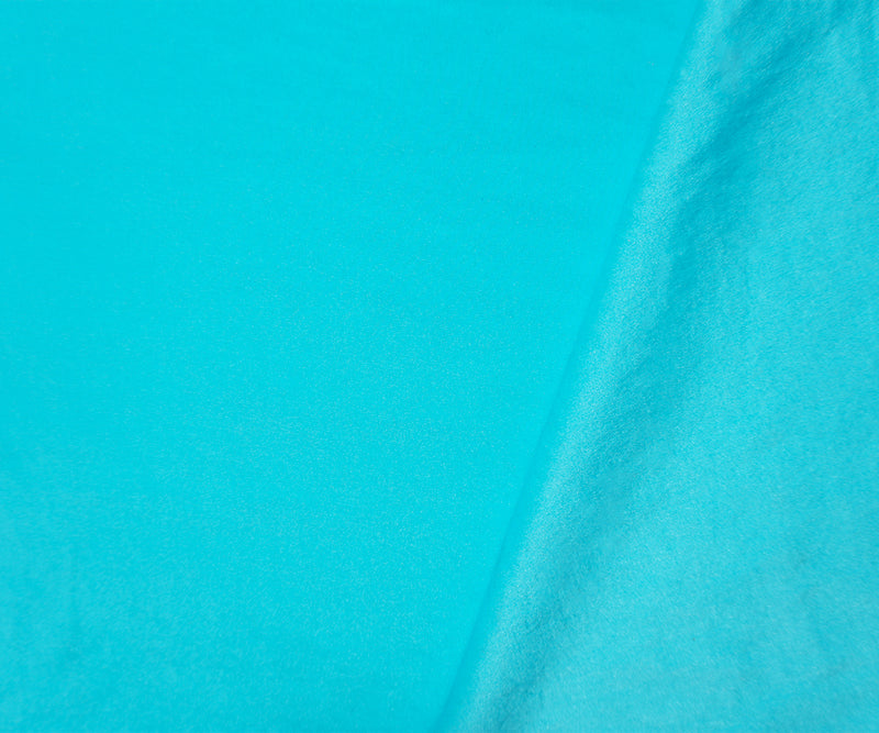 1 3/4 YD PC Blue Silk Spandex Solid Satin Woven Fabric