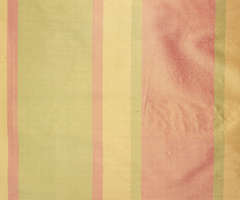 Tan Beige Silk Stripe Taffeta Woven Fabric
