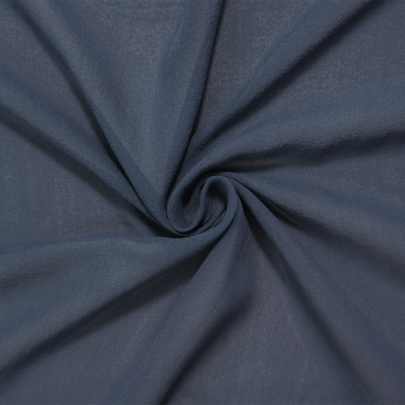 Blue Silk Solid Chiffon Woven Fabric