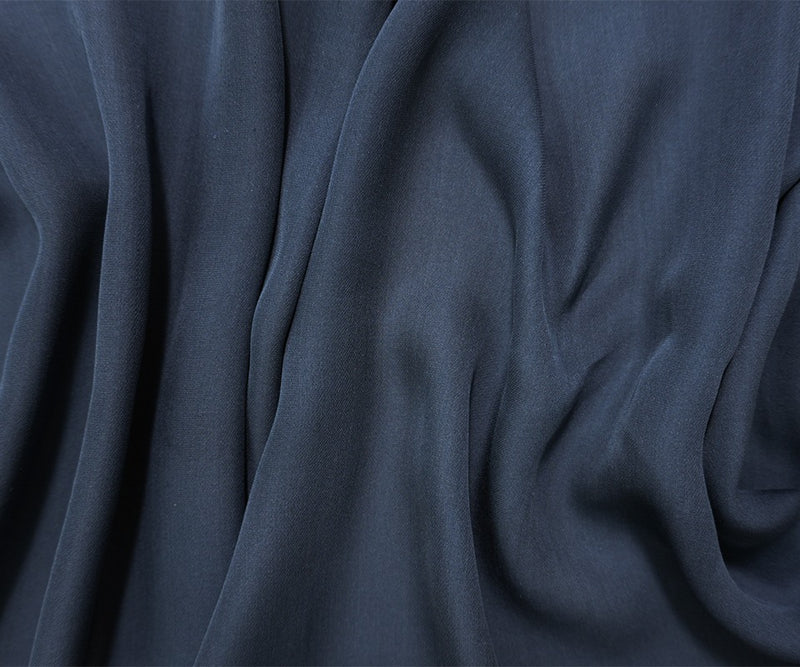 Dark Blue Silk Solid Chiffon Woven Fabric