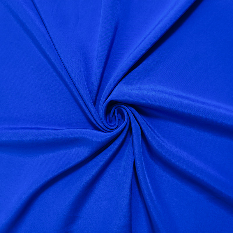 Blue Silk Solid Crepe De Chine Woven Fabric