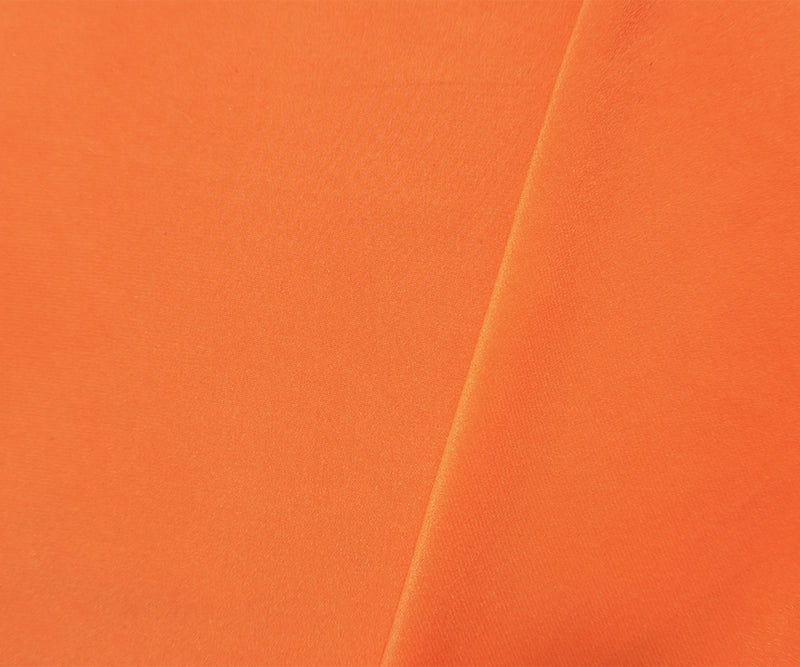 Orange Silk Solid Crepe De Chine Woven Fabric