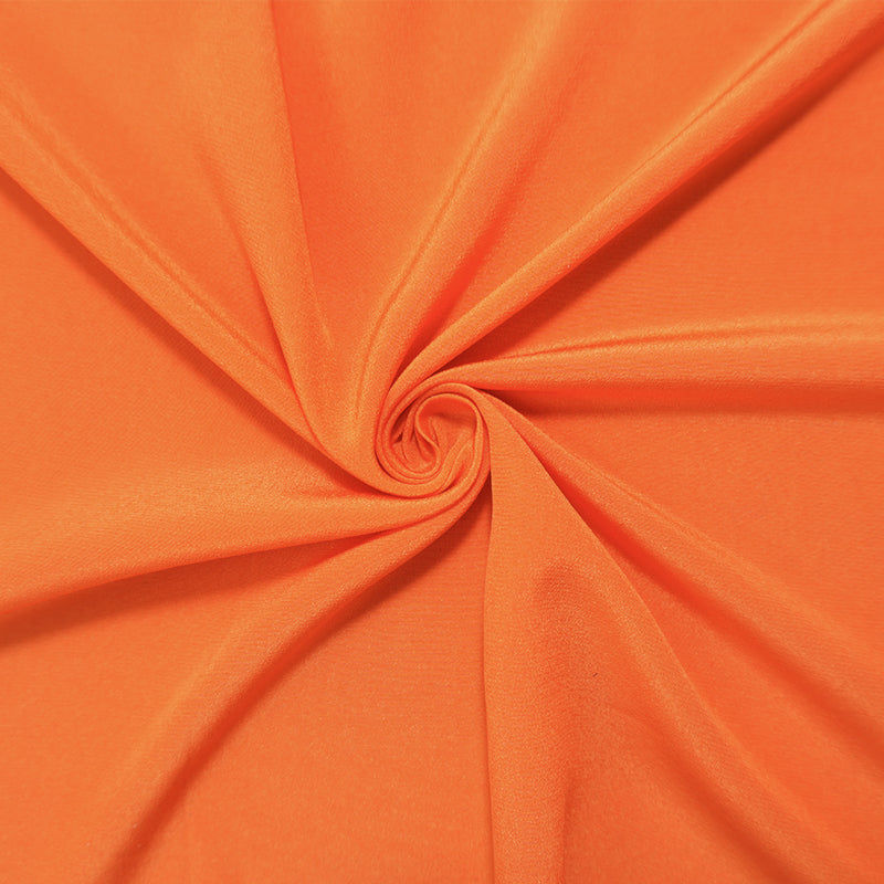 Orange Silk Solid Crepe De Chine Woven Fabric