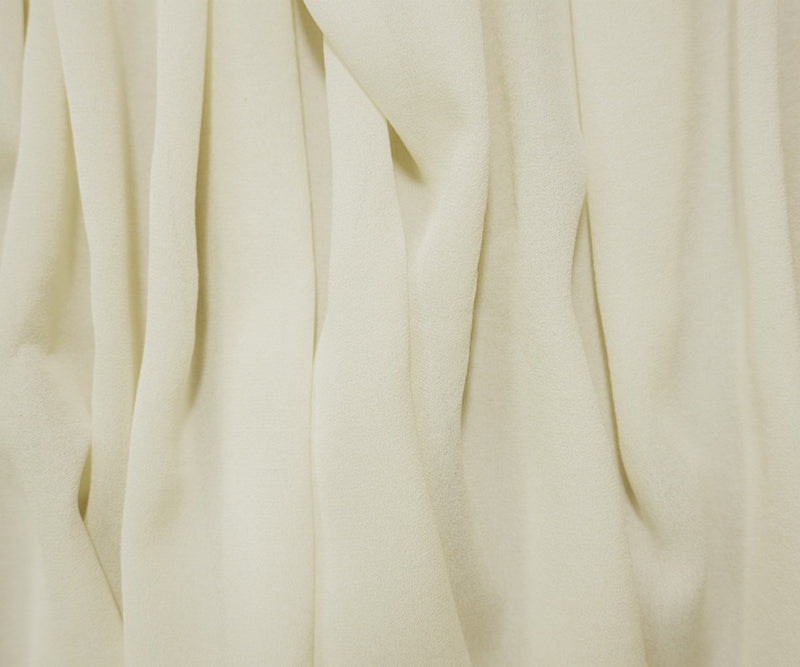 Light Ivory Silk Solid Georgette Woven Fabric