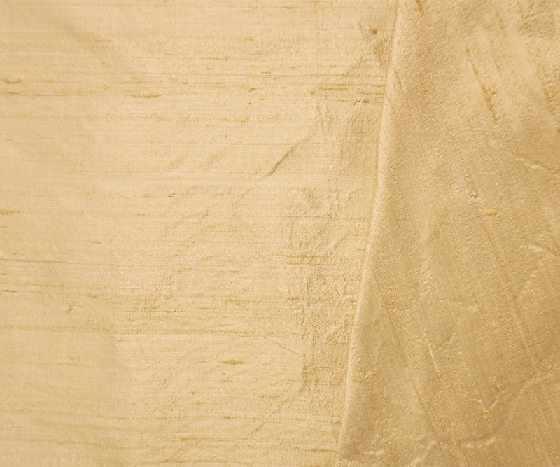 Beige Silk Slub Dupioni Woven Fabric
