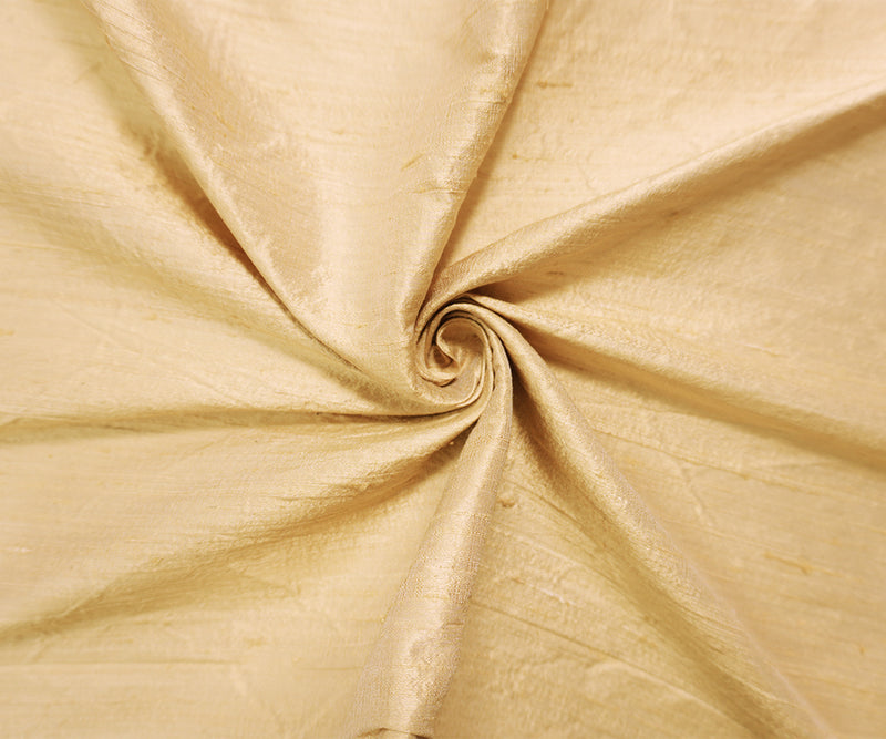 Beige Silk Slub Dupioni Woven Fabric