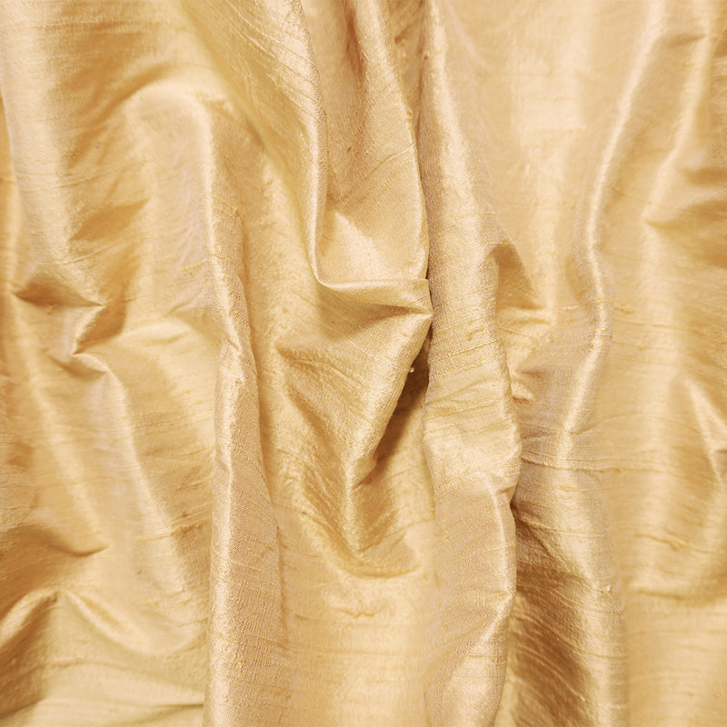 Beige Silk Slub Dupioni Woven Fabric