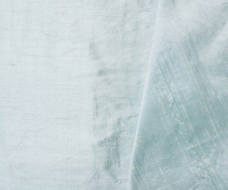 Light Blue Silk Slub Iridescent Dupioni Woven Fabric