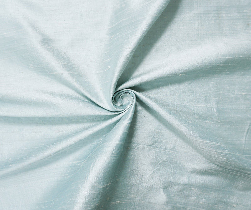 Light Blue Silk Slub Iridescent Dupioni Woven Fabric