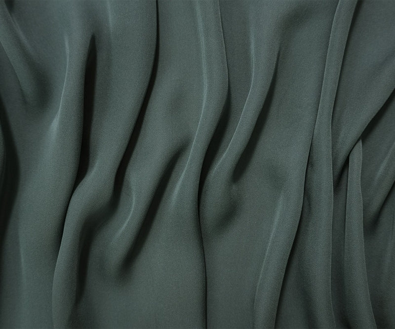 Gray Silk Solid Twill Georgette Woven Fabric