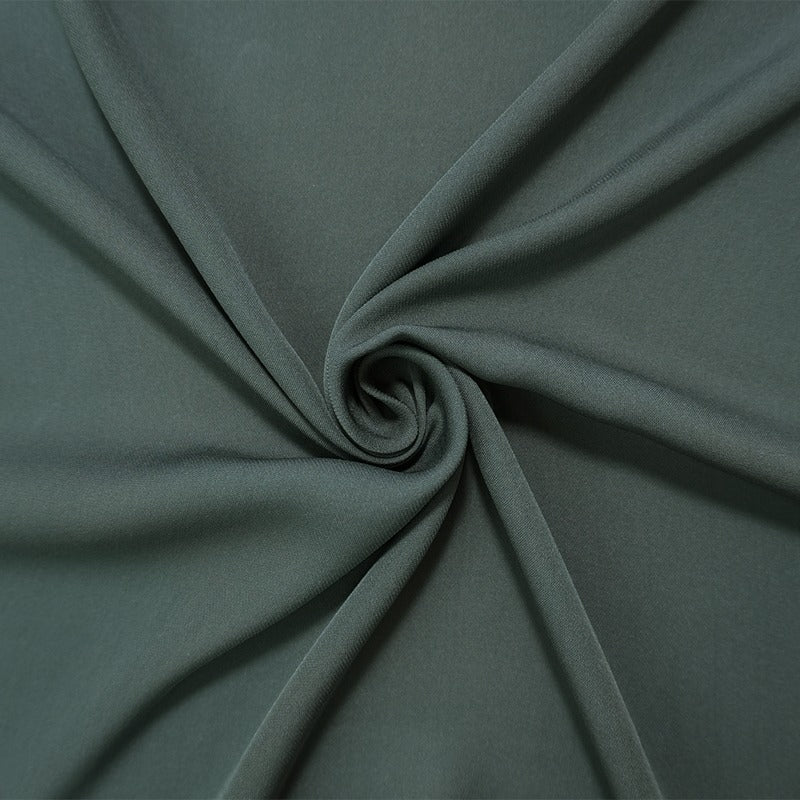 Gray Silk Solid Twill Georgette Woven Fabric