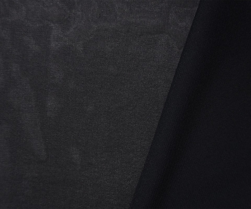 Black Silk Stretch Solid Chiffon Woven Fabric
