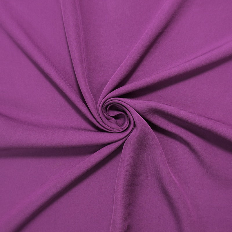 Purple Silk Solid Georgette Woven Fabric
