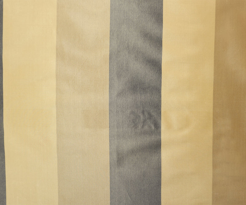 Tan Beige Silk Stripe Taffeta Woven Fabric