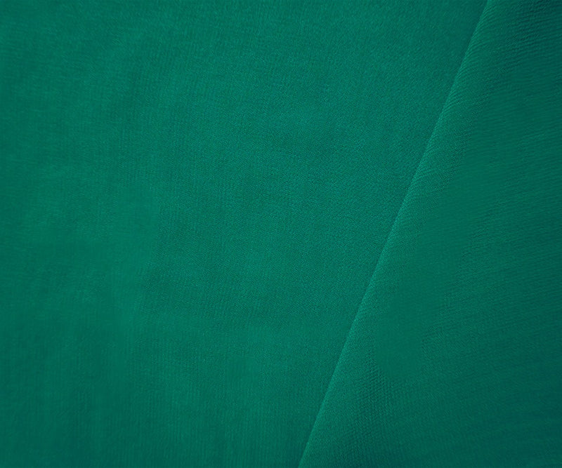 Green Silk Solid Georgette Woven Fabric