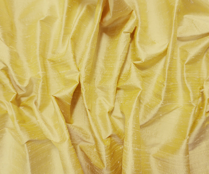 Yellow-Beige Silk Slub Iridescent Dupioni Woven Fabric