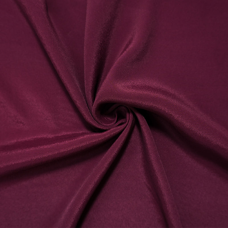 Deep Burgundy Purple Silk Solid Crepe De Chine Woven Fabric