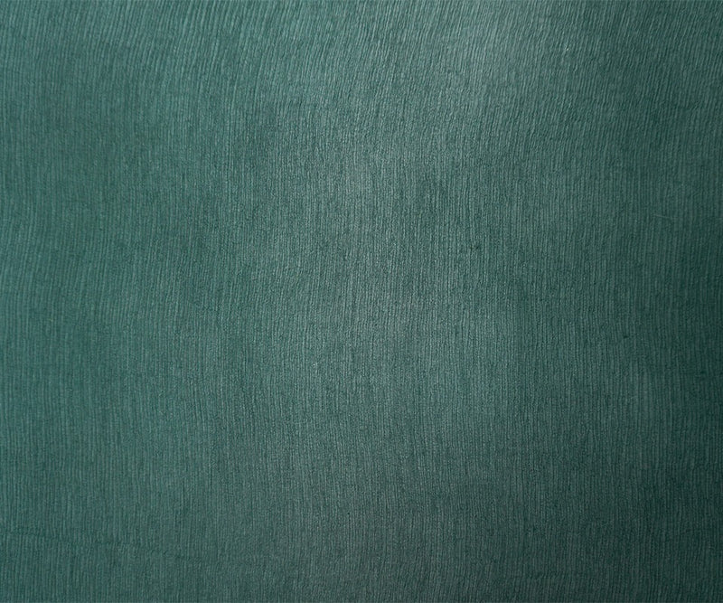 Deep Green Silk Solid Crinkled Chiffon Woven Fabric