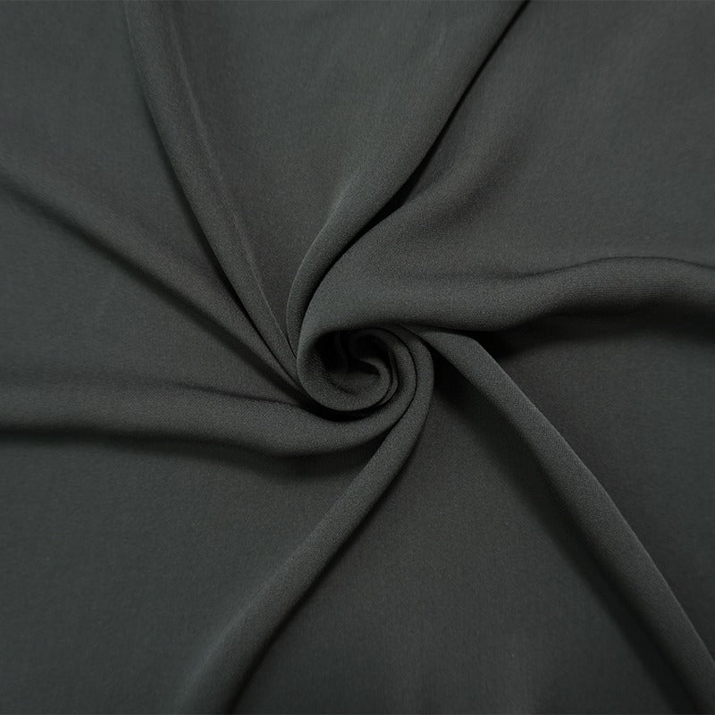 Deep Gray Silk Solid Georgette Woven Fabric