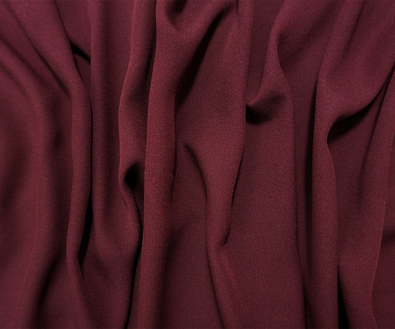 Deep Red Silk Solid Georgette Woven Fabric