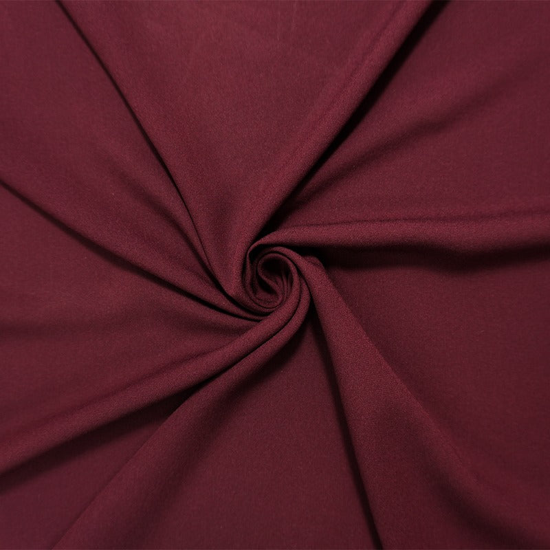 Deep Red Silk Solid Georgette Woven Fabric