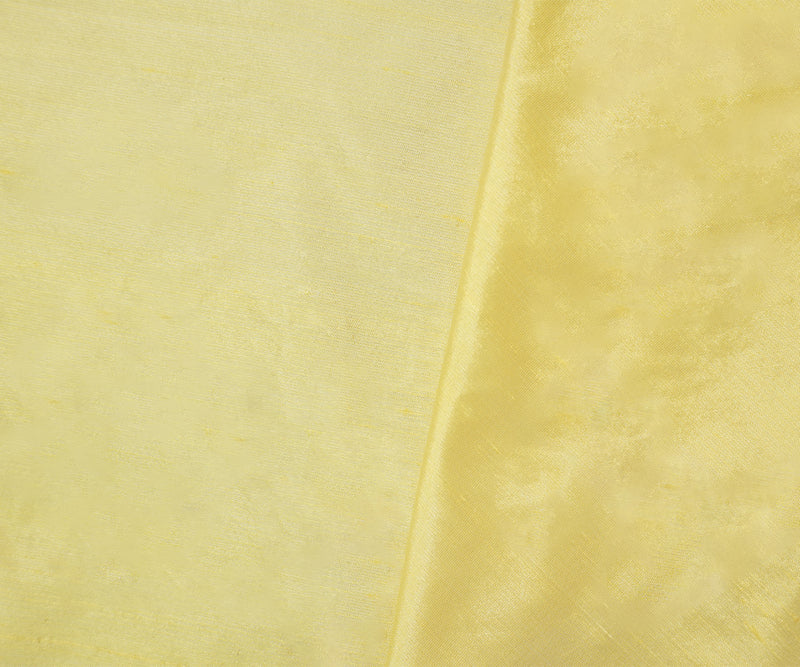 Yellow Silk Slub Silk-Poly Voile Woven Fabric