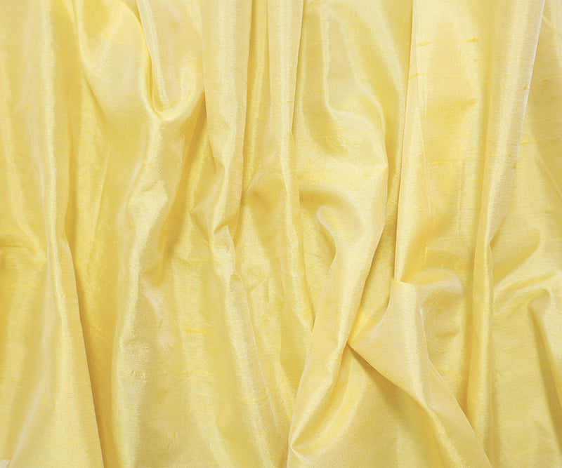 Yellow Silk Slub Silk-Poly Voile Woven Fabric