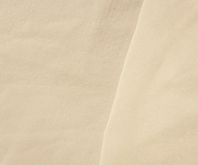 Ivory Silk Metallic Slub Chiffon Woven Fabric