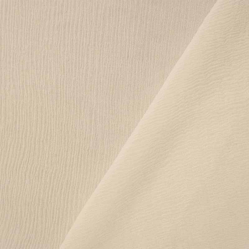 Ivory Silk Solid Crinkled Yoryu Chiffon Woven Fabric