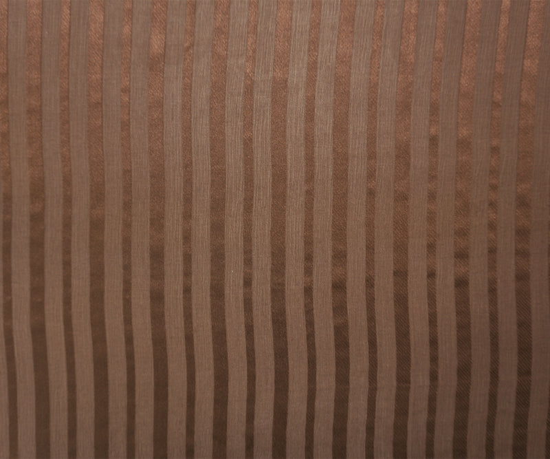 Brown Silk Vertical Stripe Chiffon-Satin Woven Fabric