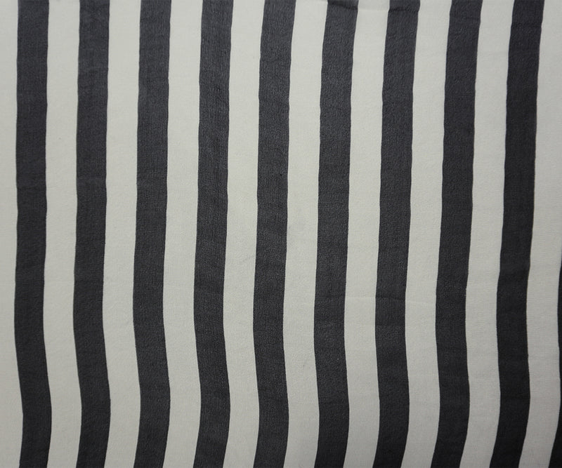 Black Silk Stripe Printed Chiffon Woven Fabric