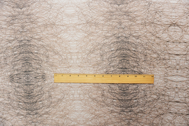 Beige Silk Abstract Printed Chiffon Woven Fabric