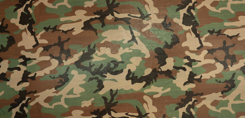 Brown-Green-Multi Silk Camo Printed Chiffon Woven Fabric