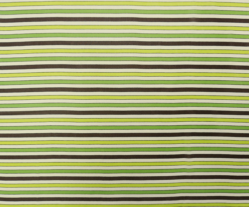 Green-Multi Silk Stripe Printed Chiffon Woven Fabric