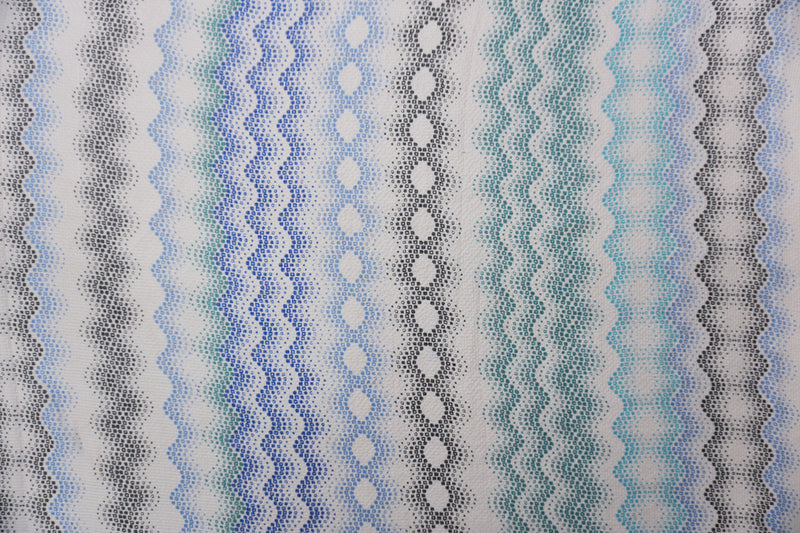 Gray Silk Abstract Wave Printed Dobby Chiffon Woven Fabric